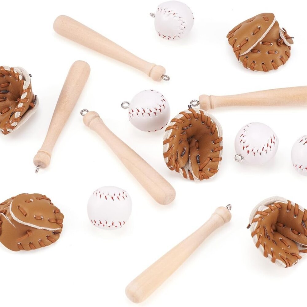 Lovely Sports Ball Pendant Charm Baseball Bat Glove Hanging Charm Ornament Tenni